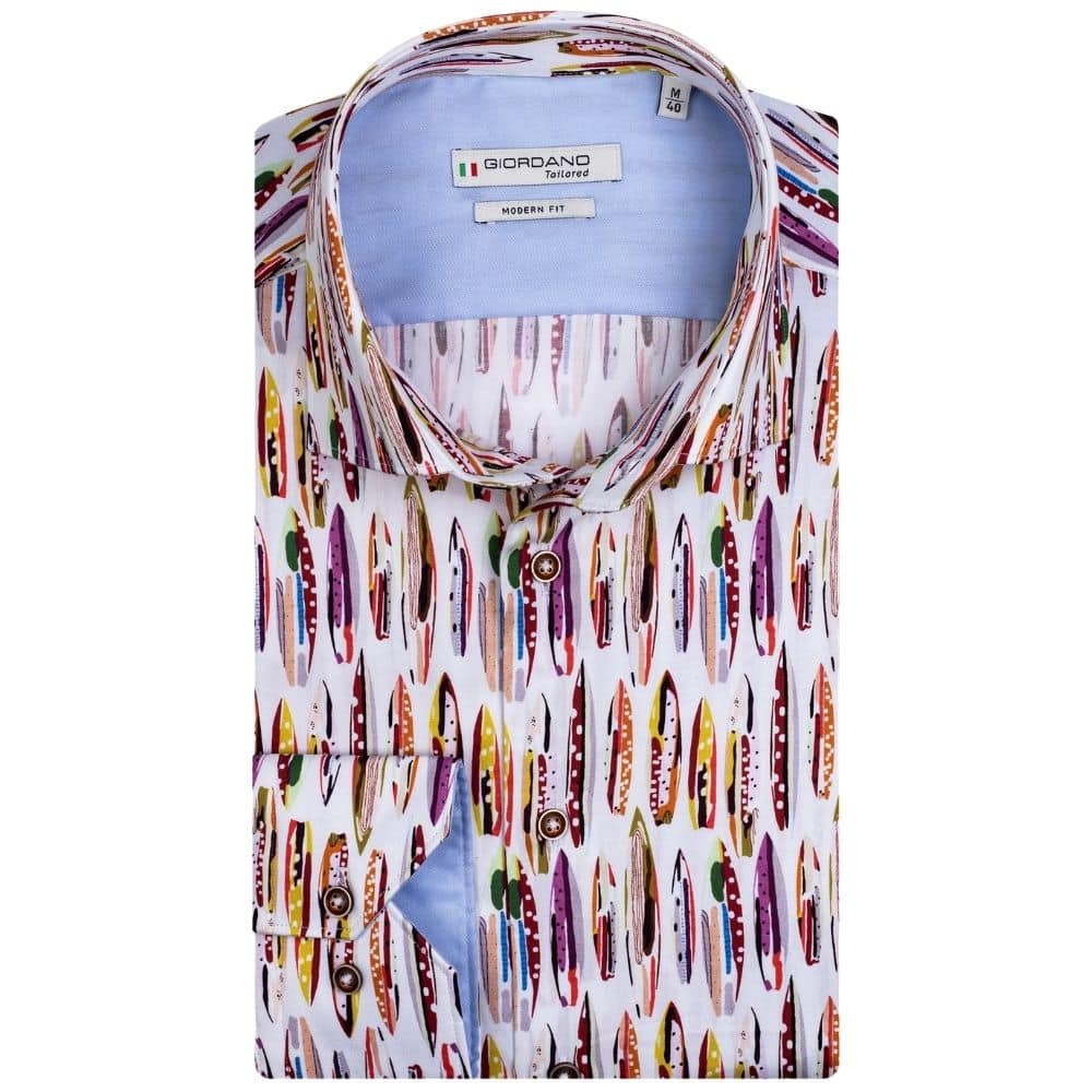 GIORDANO Surfboard pattern long sleeve SHIRT