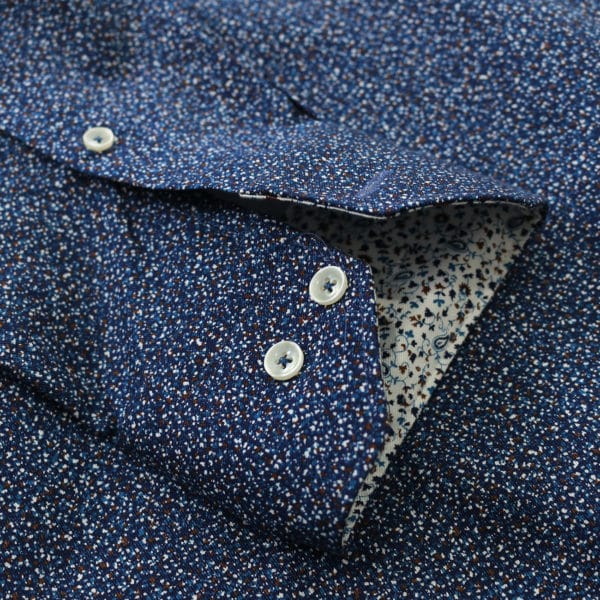 Giordano shirt blue with white dots fabric