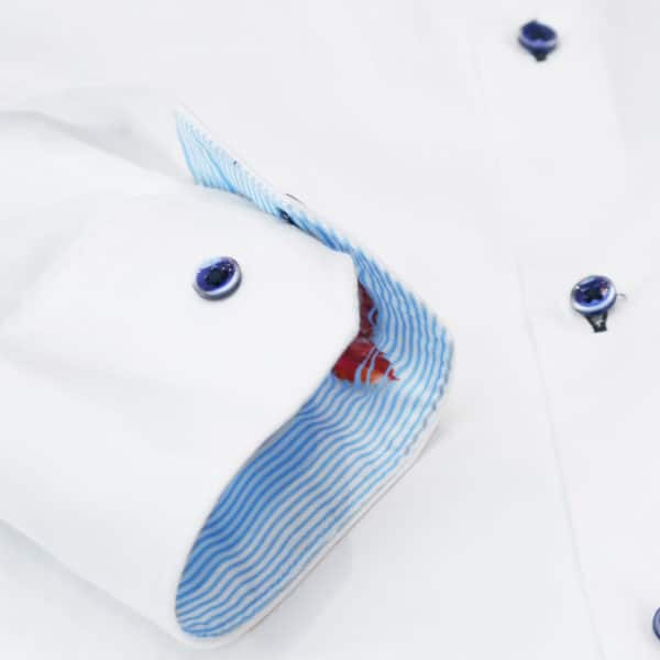 Giordano white shirt with striped pattern insert2
