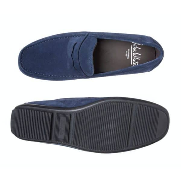 JOHN WHITE SORRENTO NAVY SUEDE DRIVING SHOES2