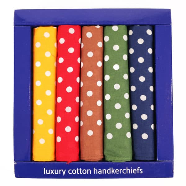 Luxury cotton handkerchiefs polka dot