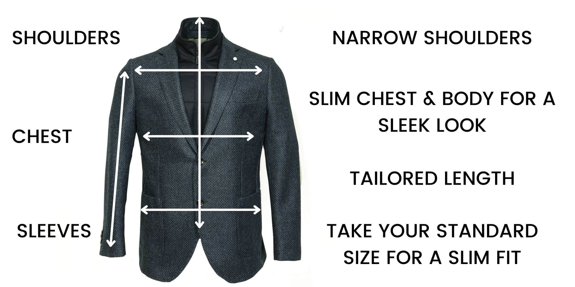 Luigi Bianchi Navy Textured Jacket With Zip Insert | Menswear Online