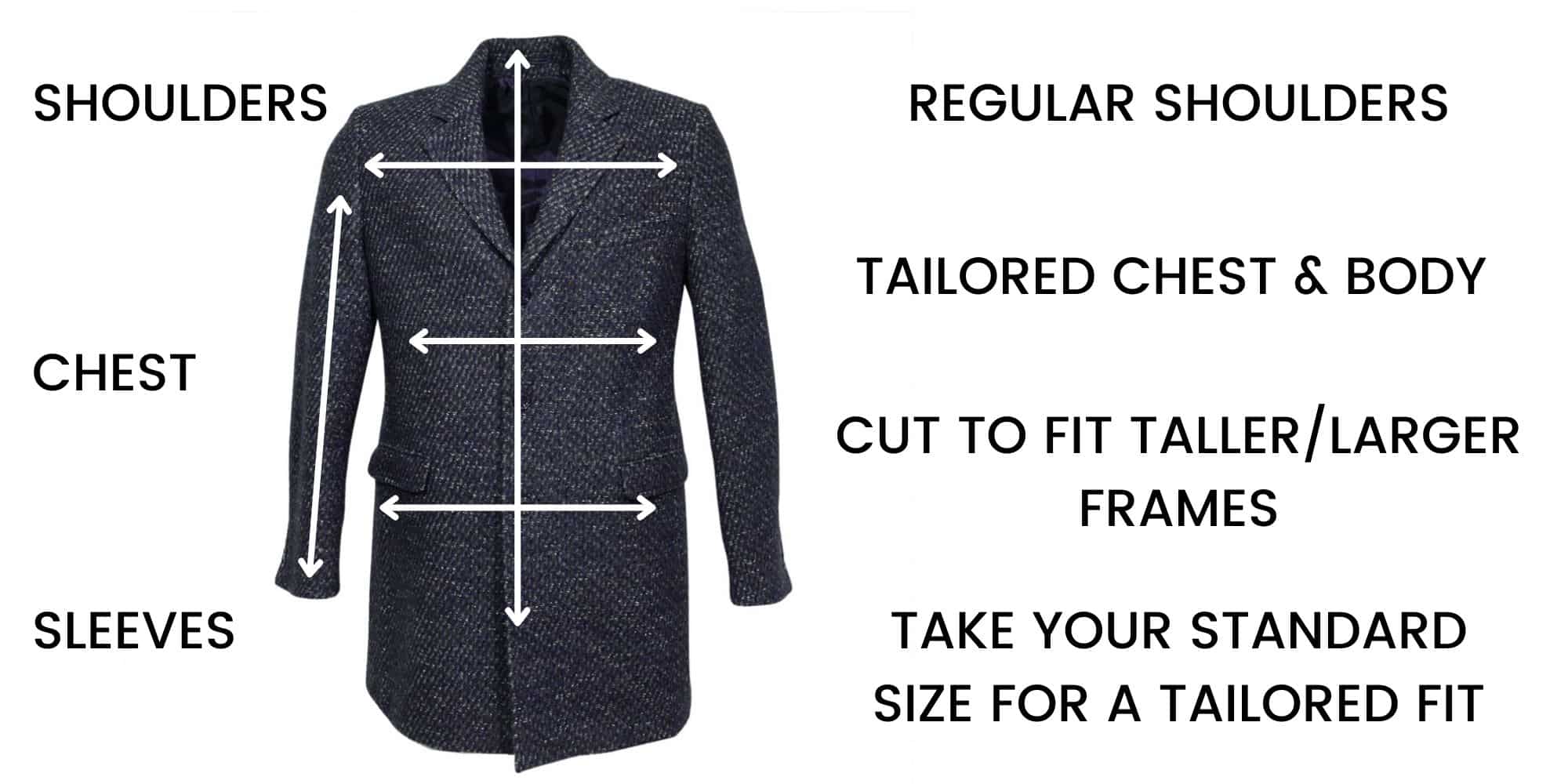 Thomas Maine overcoats Size Guide