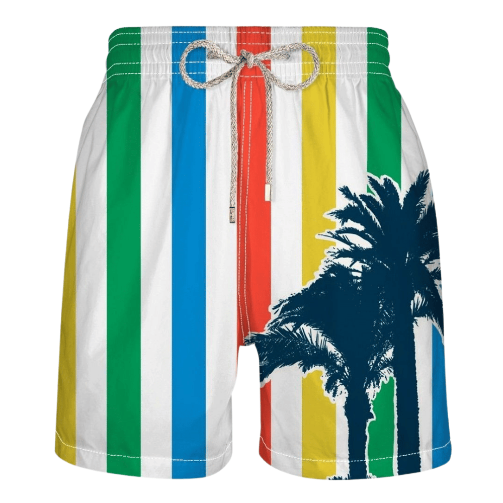 VILEBREQUIN Mens STRIPED PALM TREE SWIMSUIT SHORTS