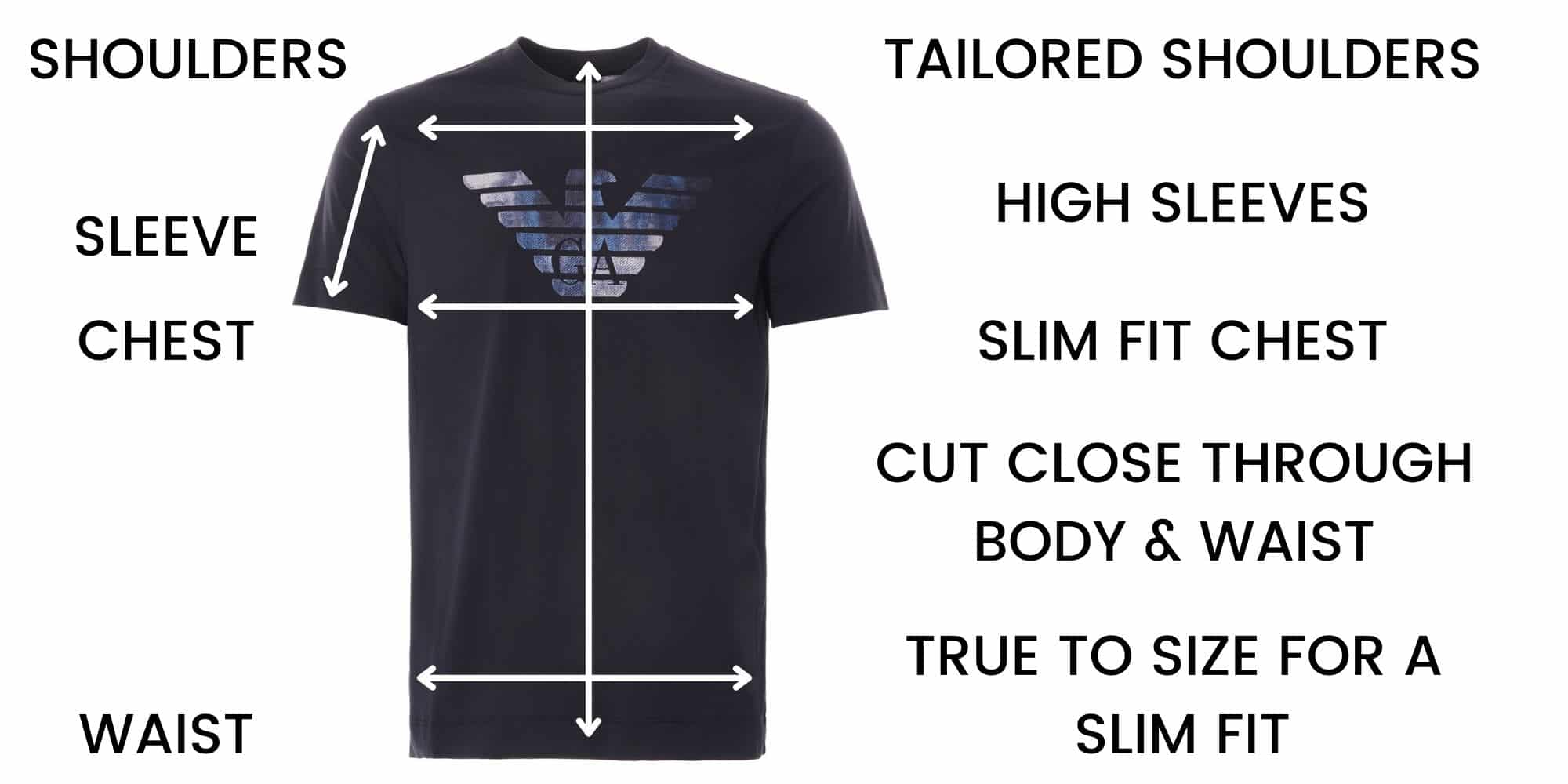 Emporio Armani T Shirts/Polos Size Chart