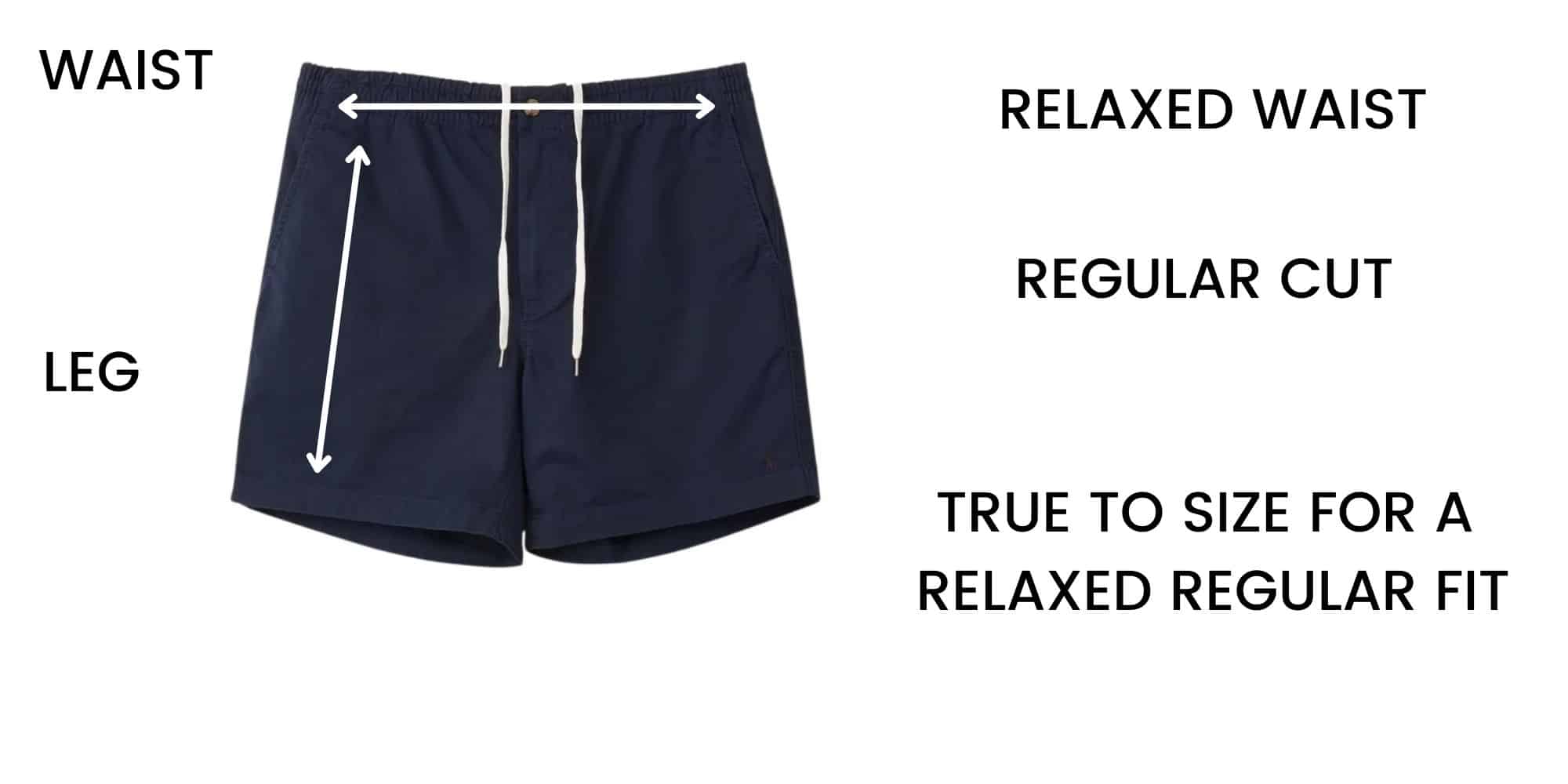 Polo Ralph Lauren Shorts Regular/Classic Fit Size Chart