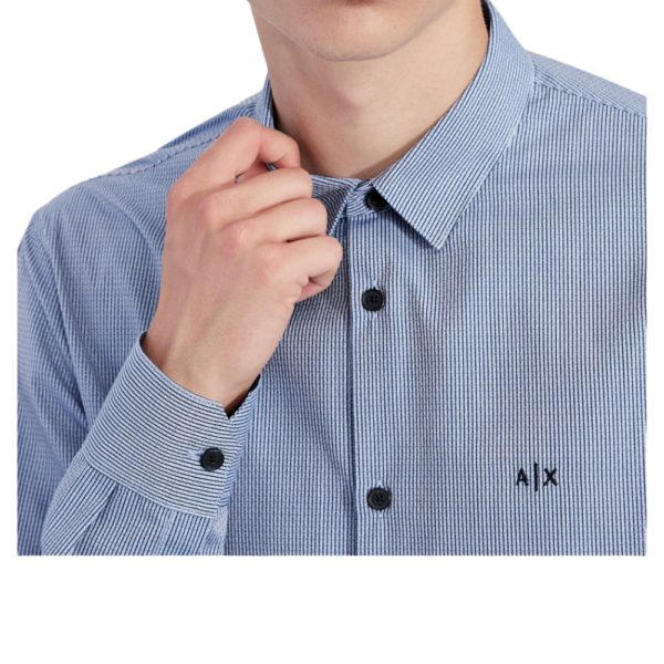 AX Blue Yarn shirt collar