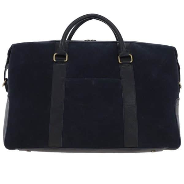 Ashwood Harington Navy Suede and Leather Holdall 2