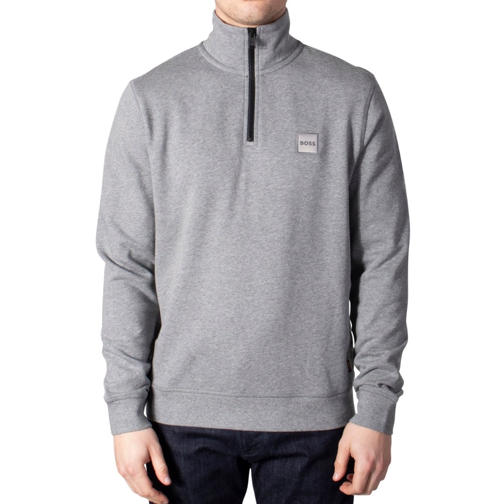 BOSS Zetrust Grey Half Zip front