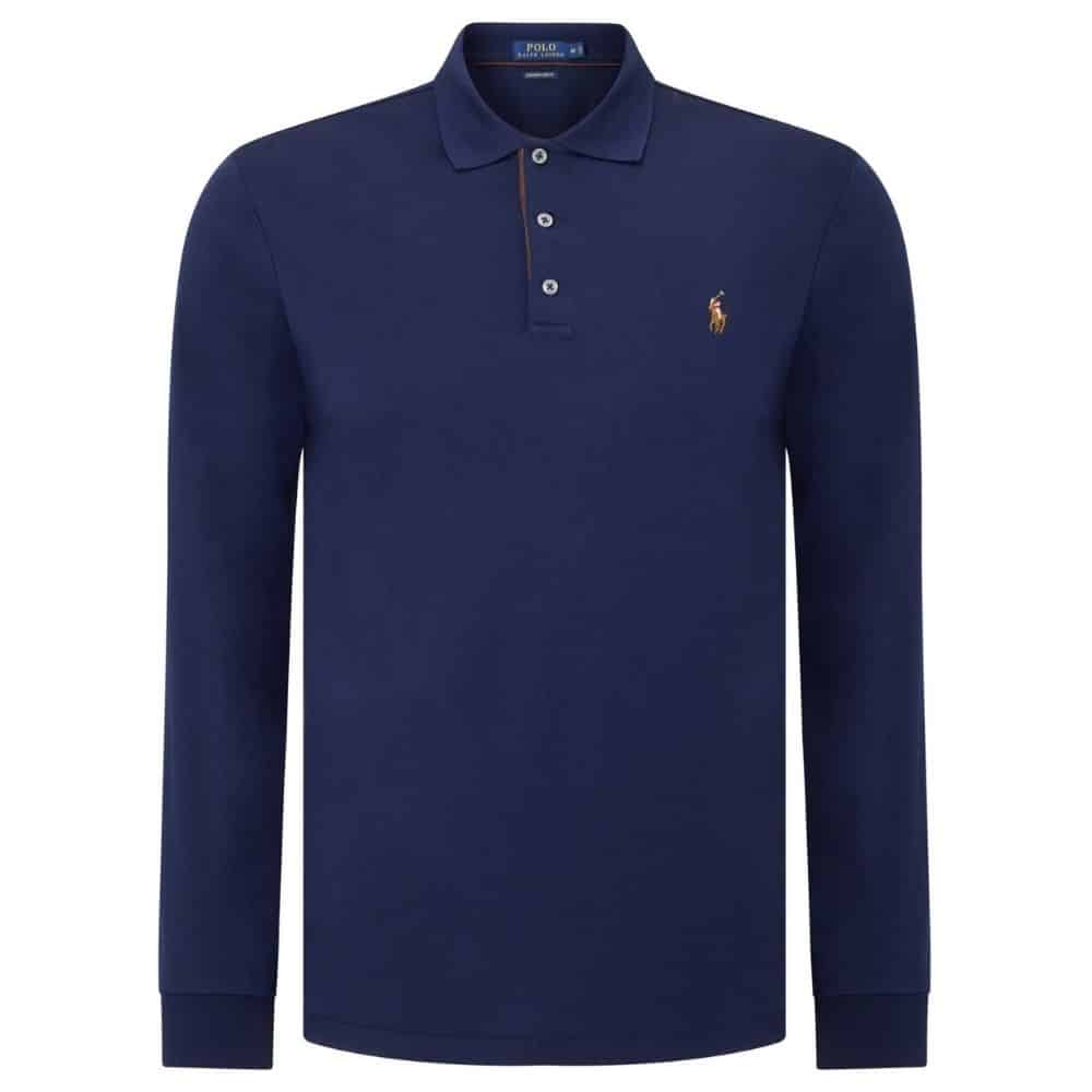 POLO RALPH LAUREN Navy long sleeve polo shirt