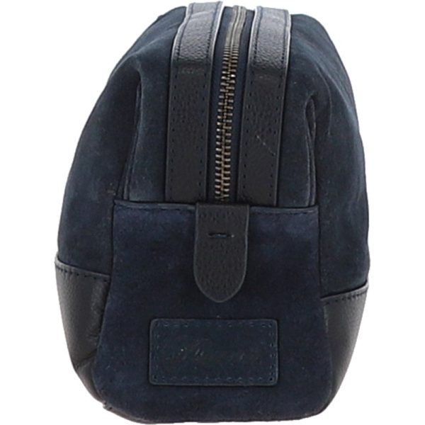 suede and leather luxury wash bag navy tom p4321 18445 image