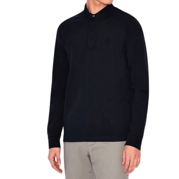 AX Navy LS Polo Side