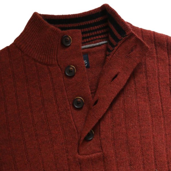 Baileys red jumper close up