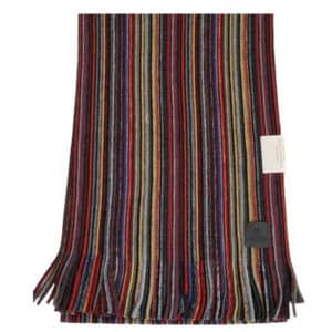 AMANDA CHRISTENSEN WOOL BROWN MULTI COLOURED SCARF