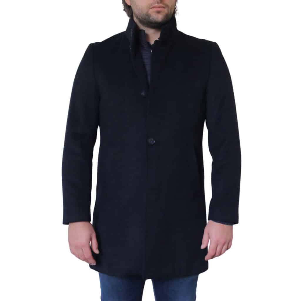 NAVY COAT front closed