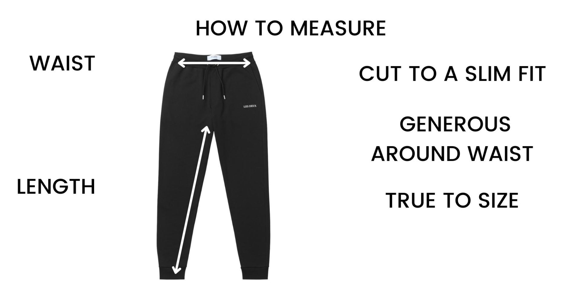 Les Deux Sweatpants & Shorts Size Chart