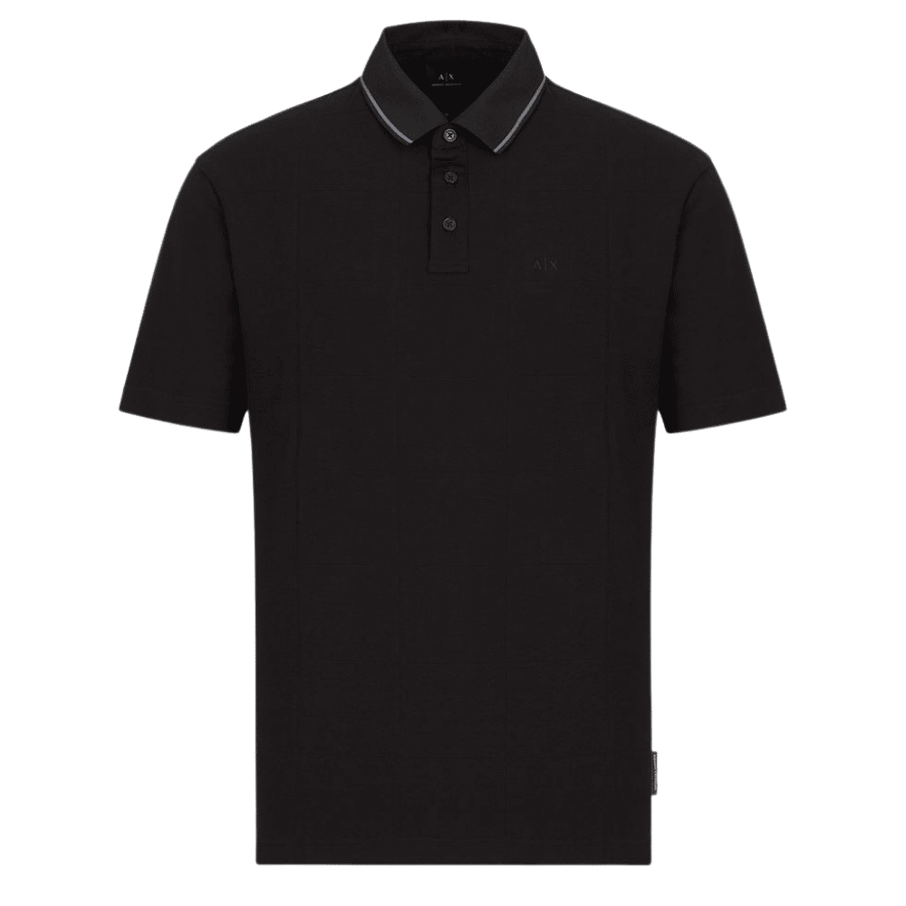 AX Black Tonal Polo Shirt Front