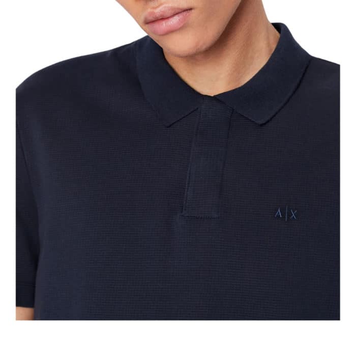 ARMANI EXCHANGE Navy Mesh POLO SHIRT Menswear Online