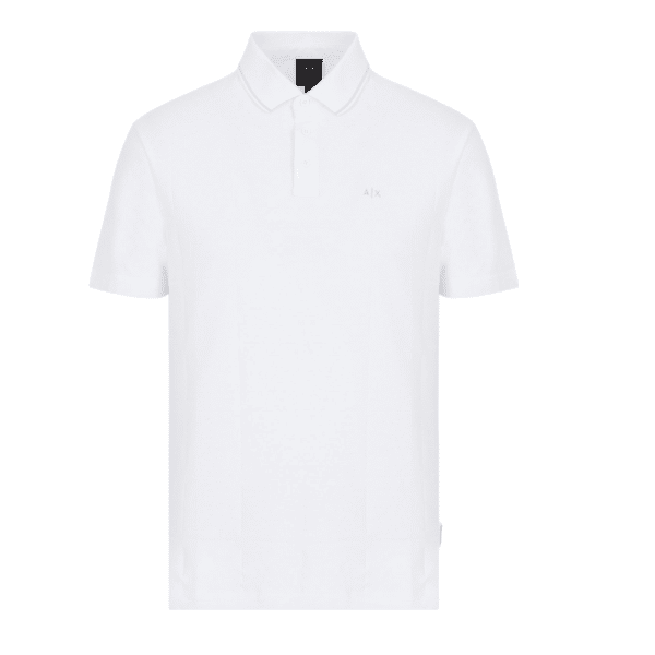 AX White Tonal POLO Shirt Front