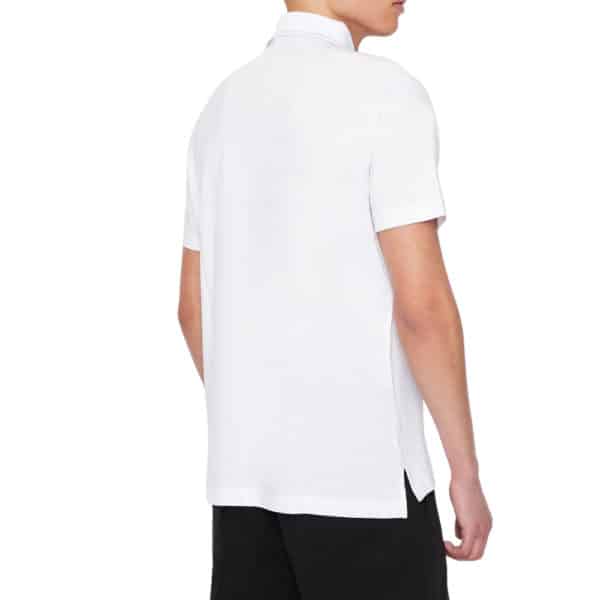 AX White Tonal POLO Shirt Rear