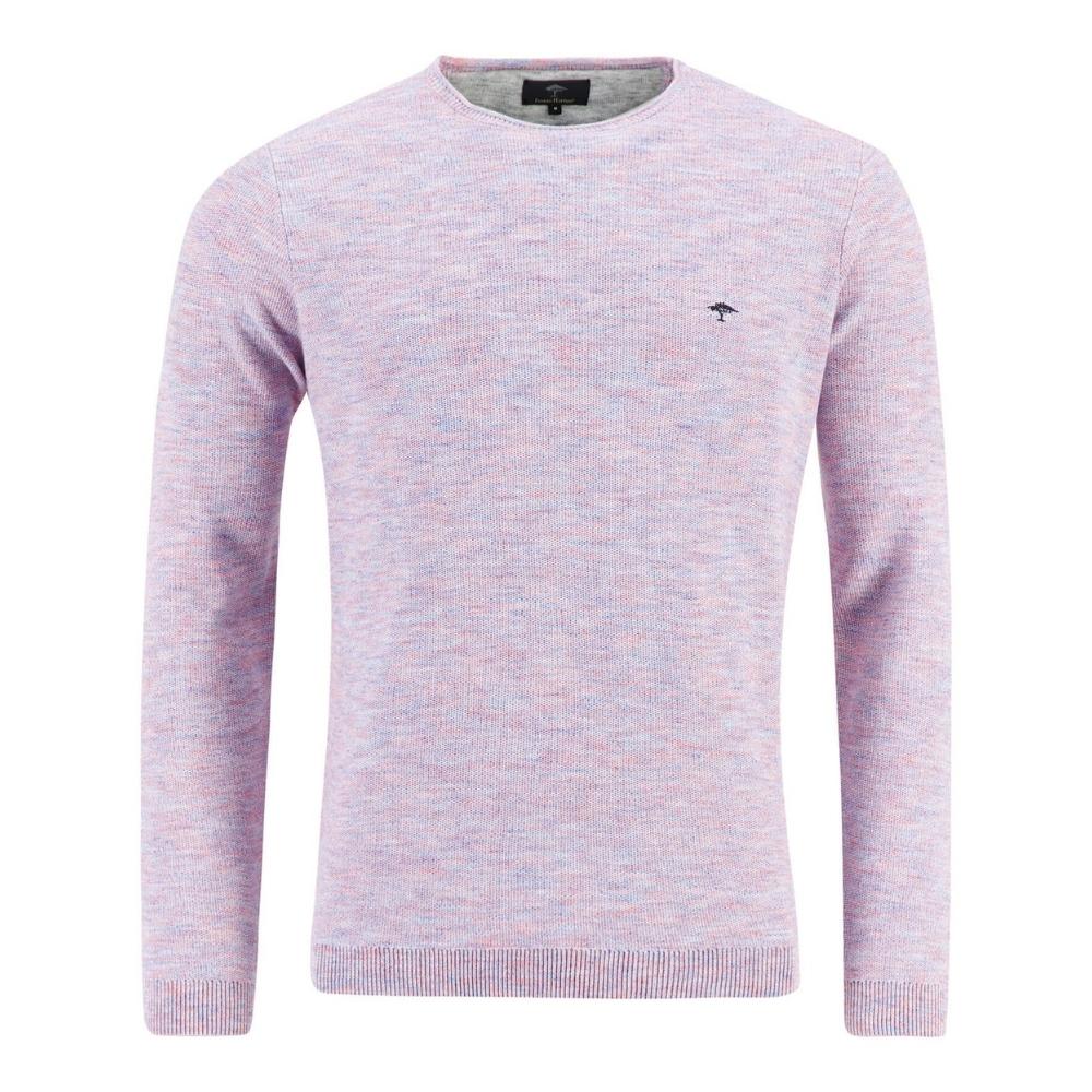 Fynch Hatton Crew Neck Textured Caribbean Pink Jumper