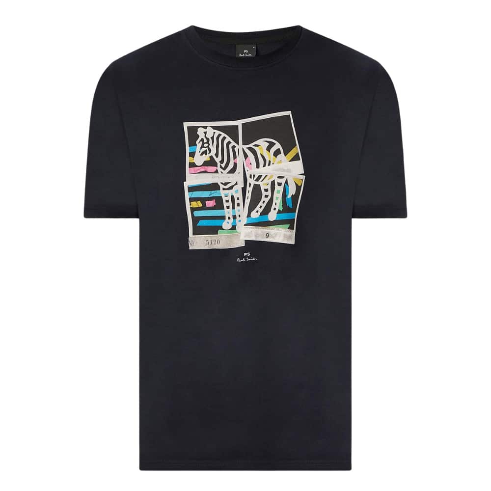 PS Zebra T Shirt Navy Front