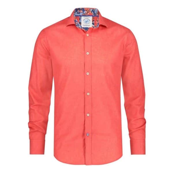 A Fish Named Fred Linen Coral Shirt