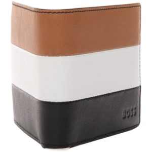 BOSS - Monogram-print wallet in Italian coated fabric and leather