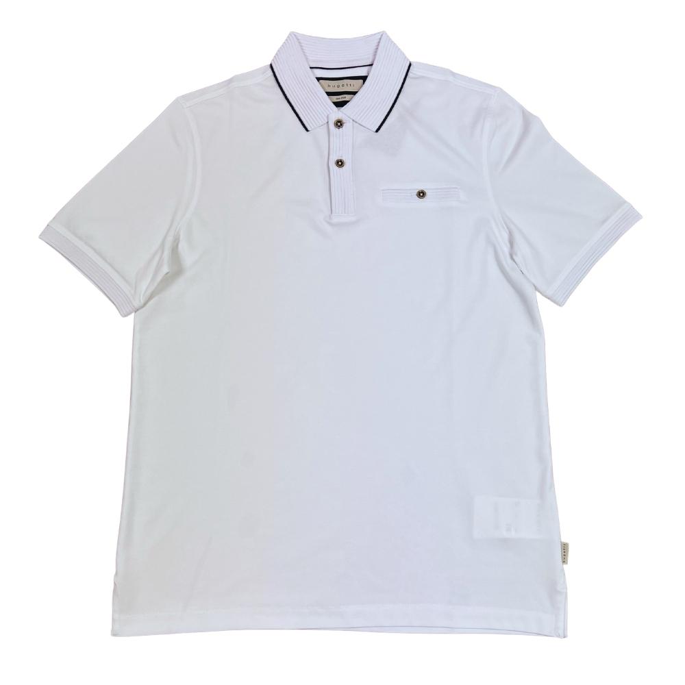 Bugatti Pique White Polo Shirt