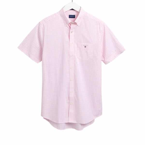 GANT Gingham Pink SS Shirt Front