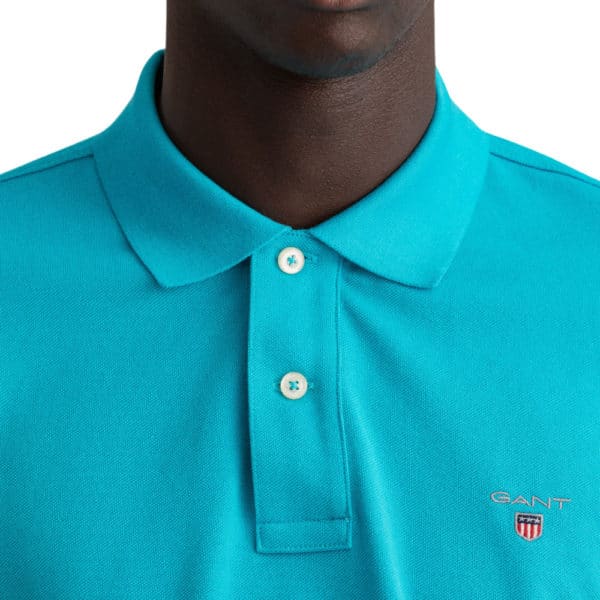 GANT Pique Turquoise Polo Collar