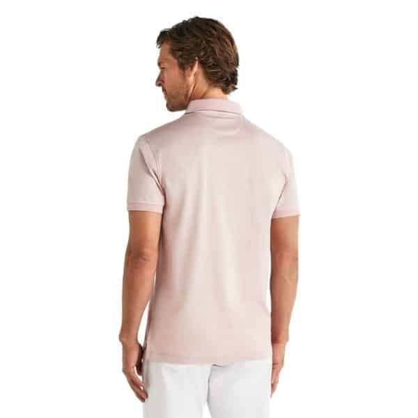Hackett Micro Stripe Soft Rose Polo Shirt 3