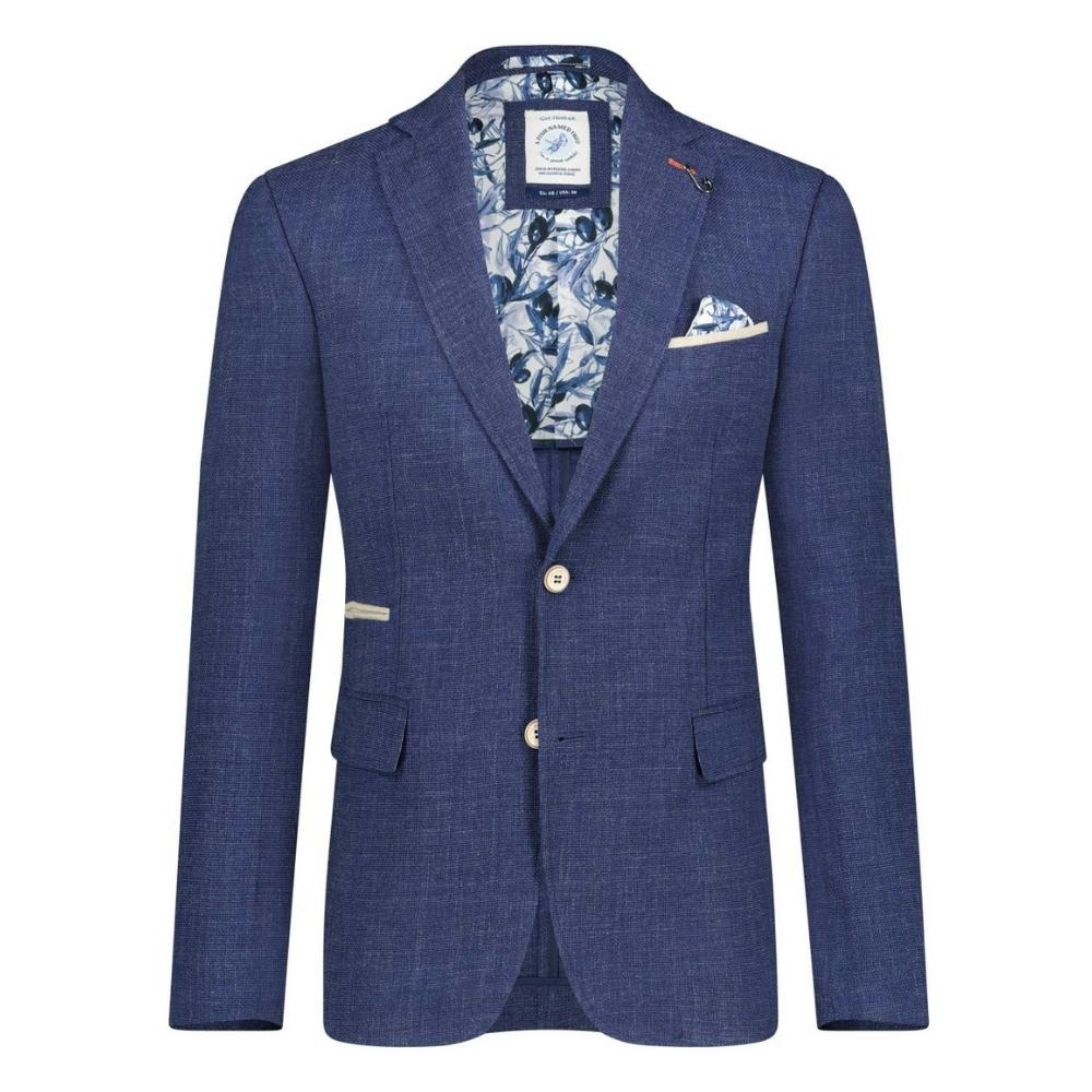 A Fish Named Fred Linen Look Blue Jacket