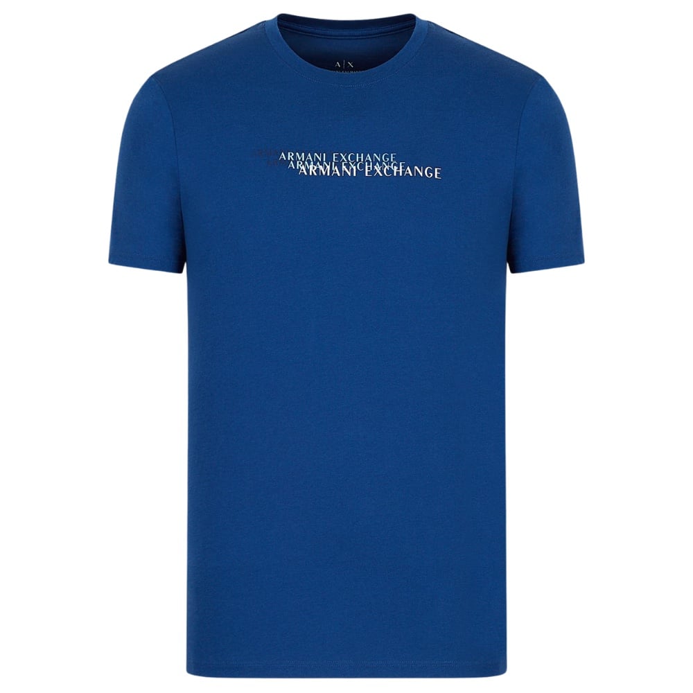 AX Armani Exchange Log Blue T Shirt Front