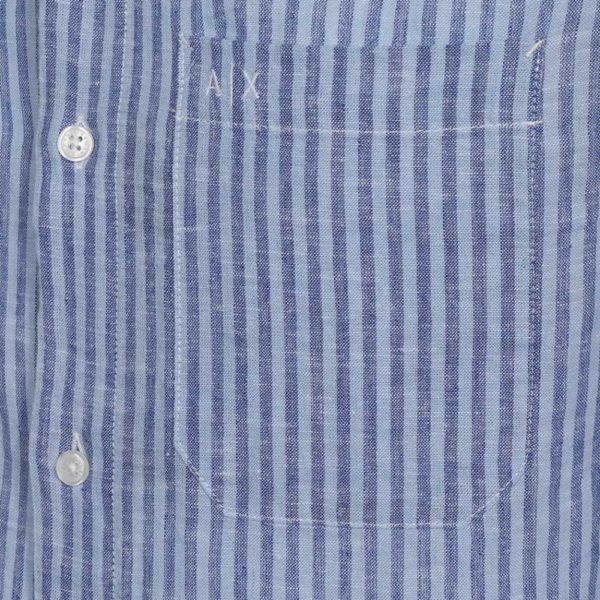 AX Blue Stripped SS Shirt Pocket