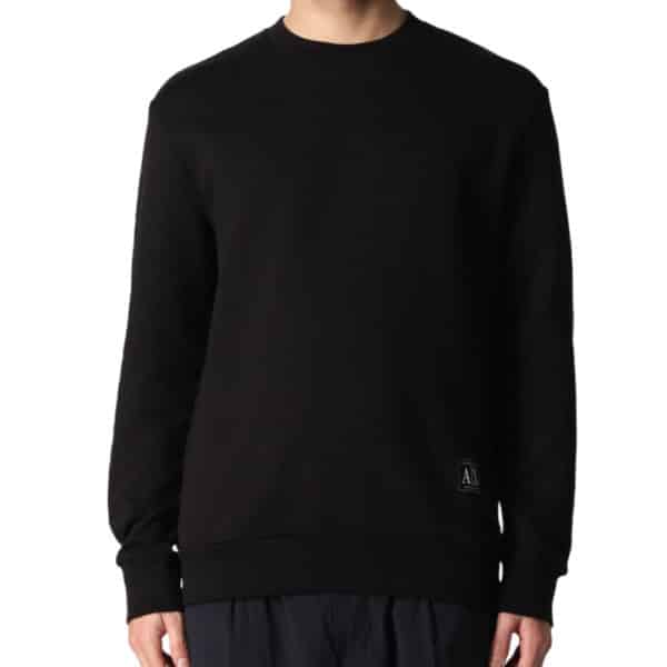 Armani Exchange Black Sweatshirt Log Front