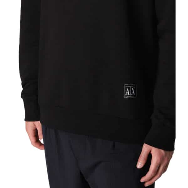Armani Exchange Black Sweatshirt Logo Close