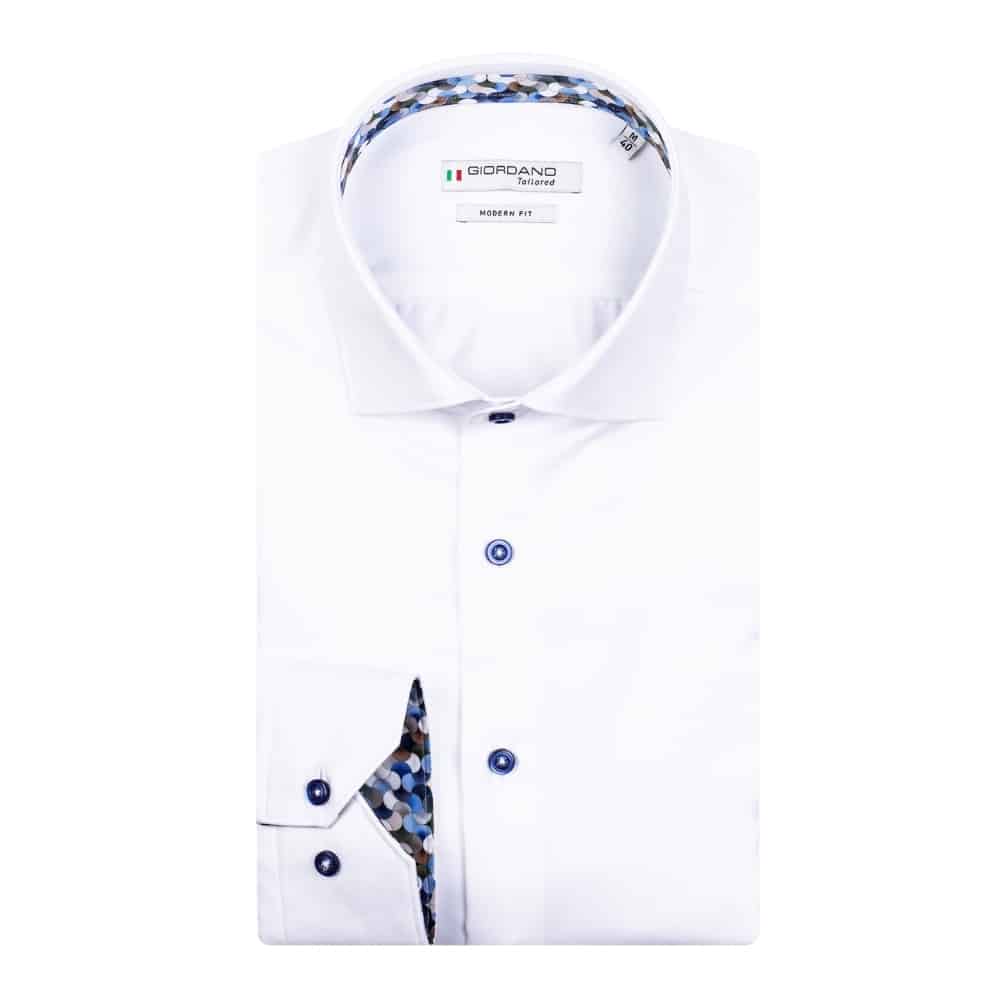 Giordano Maggiore Geometric Trim White Shirt