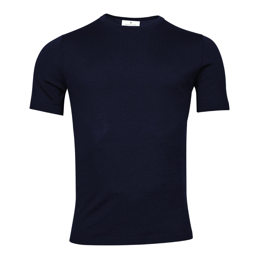 THOMAS MAINE MERINO WOOL NAVY T SHIRT
