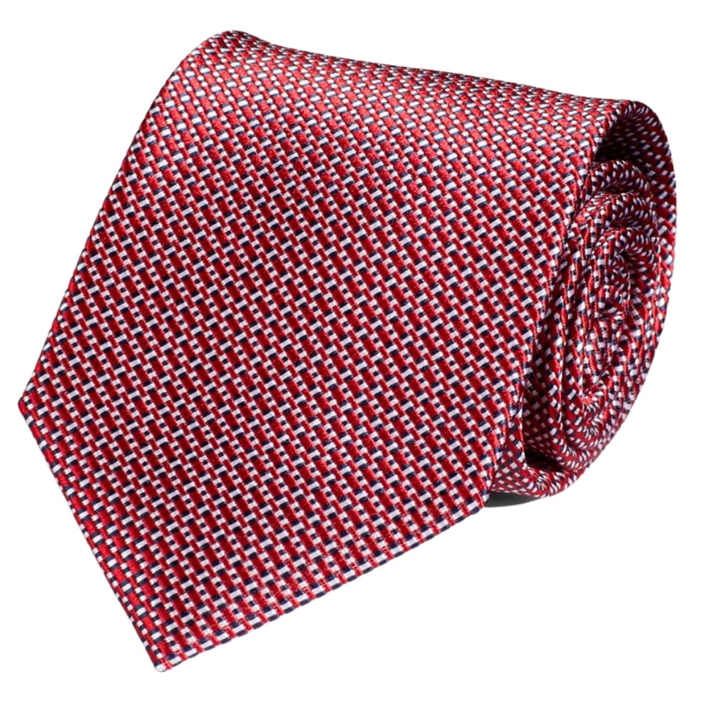 Amanda Christensen Classic Jacquard Red Tie In Micro Pattern | Menswear ...