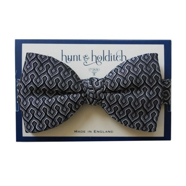 Hunt Holditch Black Jacquard Bow Tie