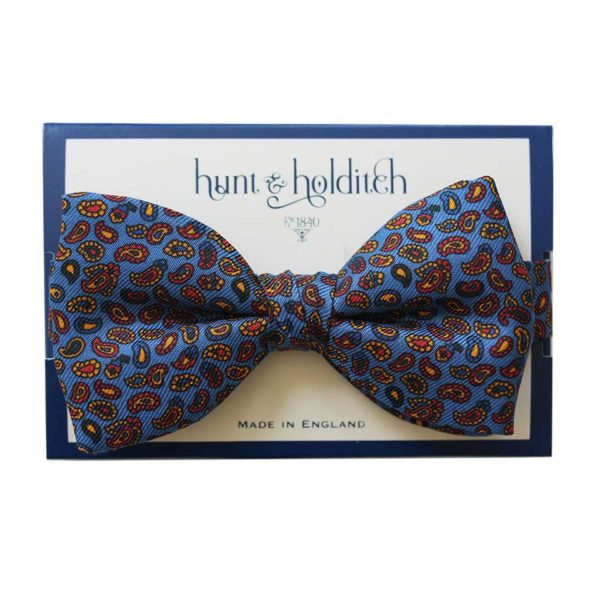 Hunt Holditch Blue Paisley Bow Tie