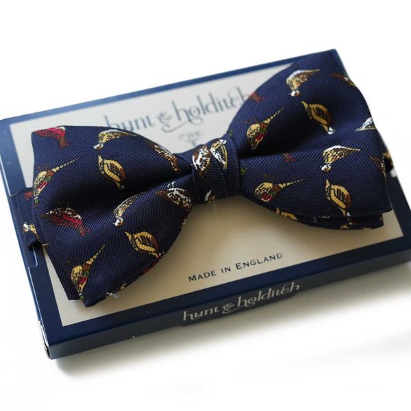Hunt Holditch Navy Pheasants Bow Tie 1