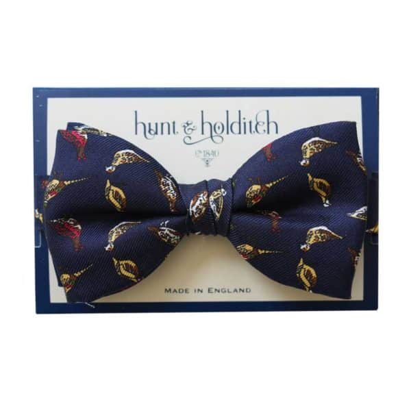 Hunt Holditch Navy Pheasants Bow Tie