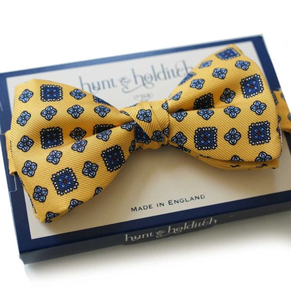 Hunt Holditch Yellow Abstract Bow Tie 1