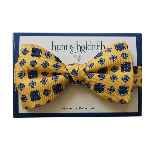 Hunt Holditch Yellow Abstract Bow Tie
