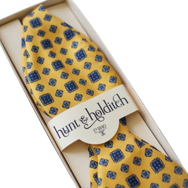 Hunt Holditch Yellow Abstract Self Bow Tie 1