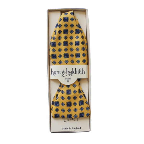 Hunt Holditch Yellow Abstract Self Bow Tie