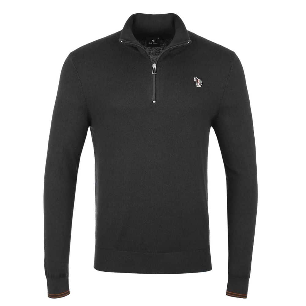 Paul Smith Black Zebra Half Zip Knit