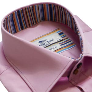 Claudio Lugli 5777 Multi Stripe Coller Pink Shirt